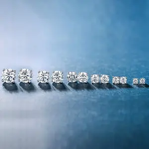 GEMSME 6 Pairs 4 Prong Graduated Round Clear Cubic Zirconia Hypoallergenic Earrings Set 3-8mm E-0988-W summerwins