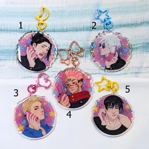 JJK Sorcerers Calling Glitter Acrylic Keychains (Gojo, Geto, Nanami, Toji, Sukuna)