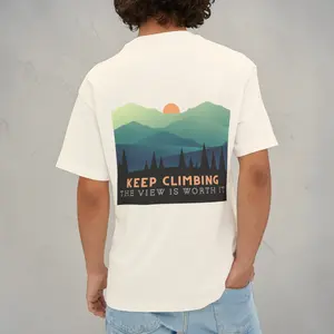 Keep Climbing Graphic Tee | Motivational Mountain Shirt | Minimal Aesthetic Boxy Tee