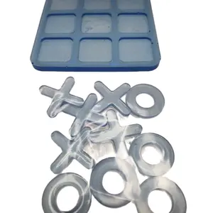 X and O - Blue Board with Clear Markers for Toe Game Play