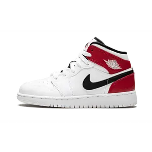 Air Jordan 1 Mid GS "White Black Gym Red" 554725 116
