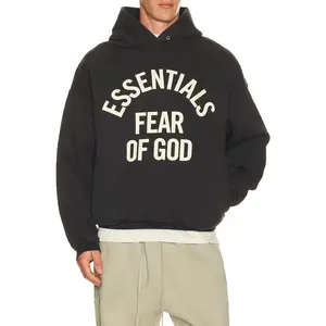 Fear of God ESSENTIALS Campus 90's Hoodie in Faded Black