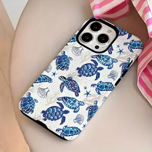 New Fashion Popular Accessories Cute Turtle Art Aesthetic Pattern Lens Protective Case - Shockproof 2 in 1 Premium Phone Case for iPhone 16 Pro Max, 15, 14, 13, 12, 11 Plus, Pro, Perfect for Parties, Birthday Gifts for F Compatible with Samsung Galaxy S25