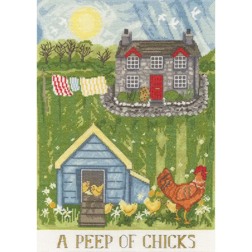 A Peep of Chicks Counted Cross Stitch Kit by Bothy Threads XDD12