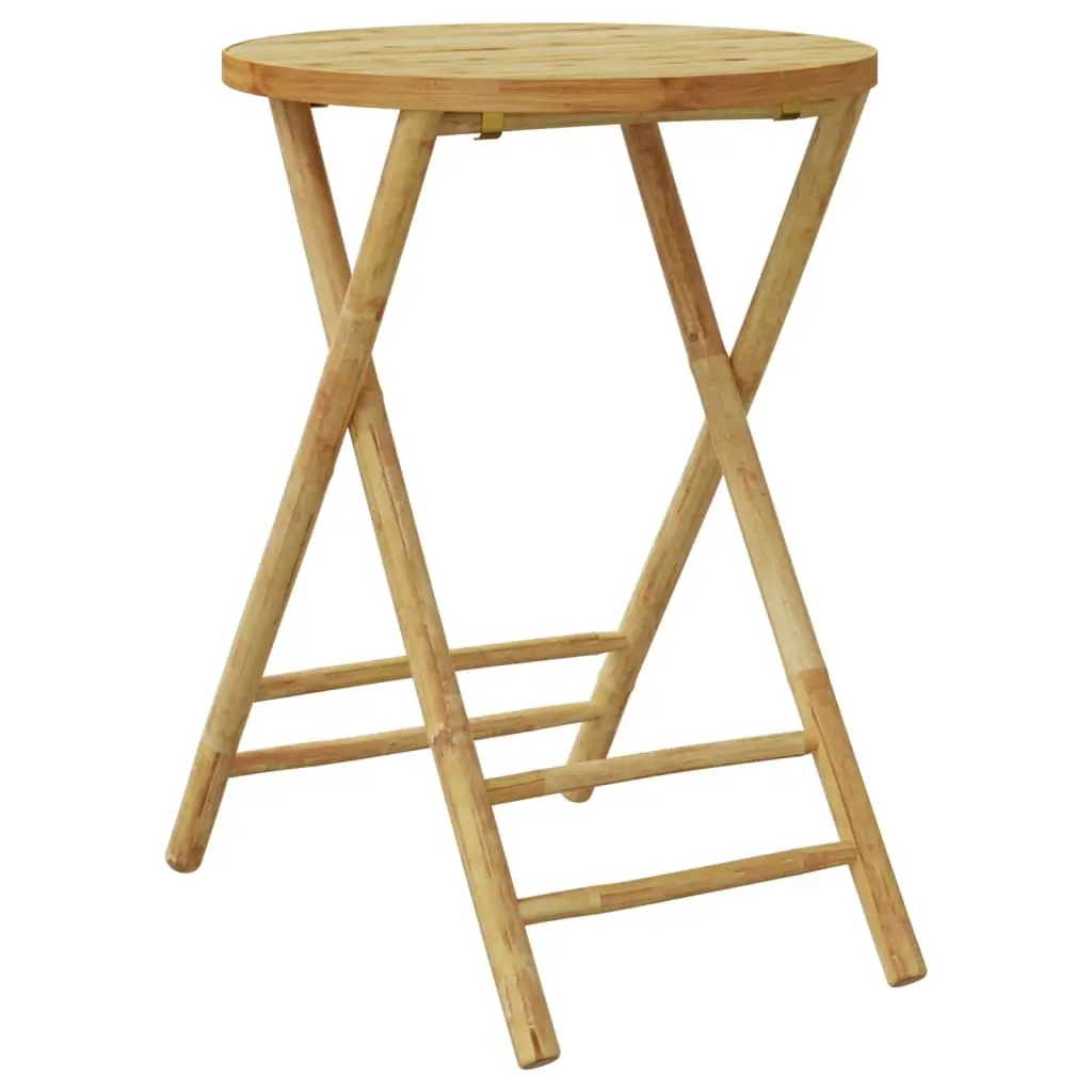 Oiled Bamboo Folding Garden Table 21.7 in X H29.5 Lightweight Portable Outdoor Furniture For Patio Dining 365881