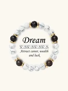 Crystal Turquoise Volcanic Stone Bracelet Beads, Attracts Career Wealth Luck, Spiritual Jewelry Gift for Friends, Healing Crystal Bracelet