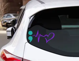 Semicolon Heartbeat Decal