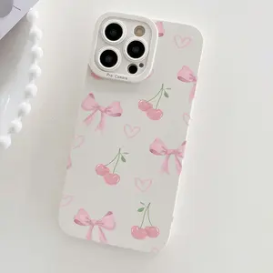 Cherry Bow Phone Case, Protective and Stylish Cover for iPhone 17 Pro Max 16e 15 Pro 14 Plus 13 12 11 Air, Cool Accessories