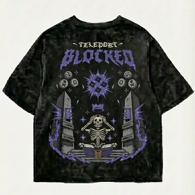 Acid Wash Teleport Blocked Tee | OSRS RuneScape Streetwear | Wilderness PK Gamer Shirt | Teleblock Spell Graphic | Retro MMORPG Oversized Vintage Wash Apparel. Get ready for the Wildy!