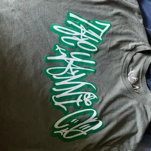 Green x White short sleeve  Cotton shirt