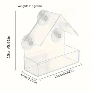 2026 Upgraded Transparent Acrylic Window Bird Feeder, Heavy-Duty Strong Suction Cups Weatherproof Bird Feeding Tray, Easy Clean Outdoor Wild Bird Feeder, Perfect Backyard Window Decor for Bird Watching & Indoor Cat Entertainment