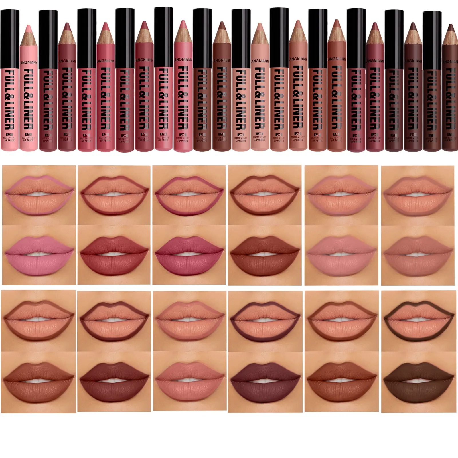 2-in-1 matte velvet lipliner, Matte Lip Pencil waterproof, durable and easy to apply for a natural look Cosmetic Lip Product