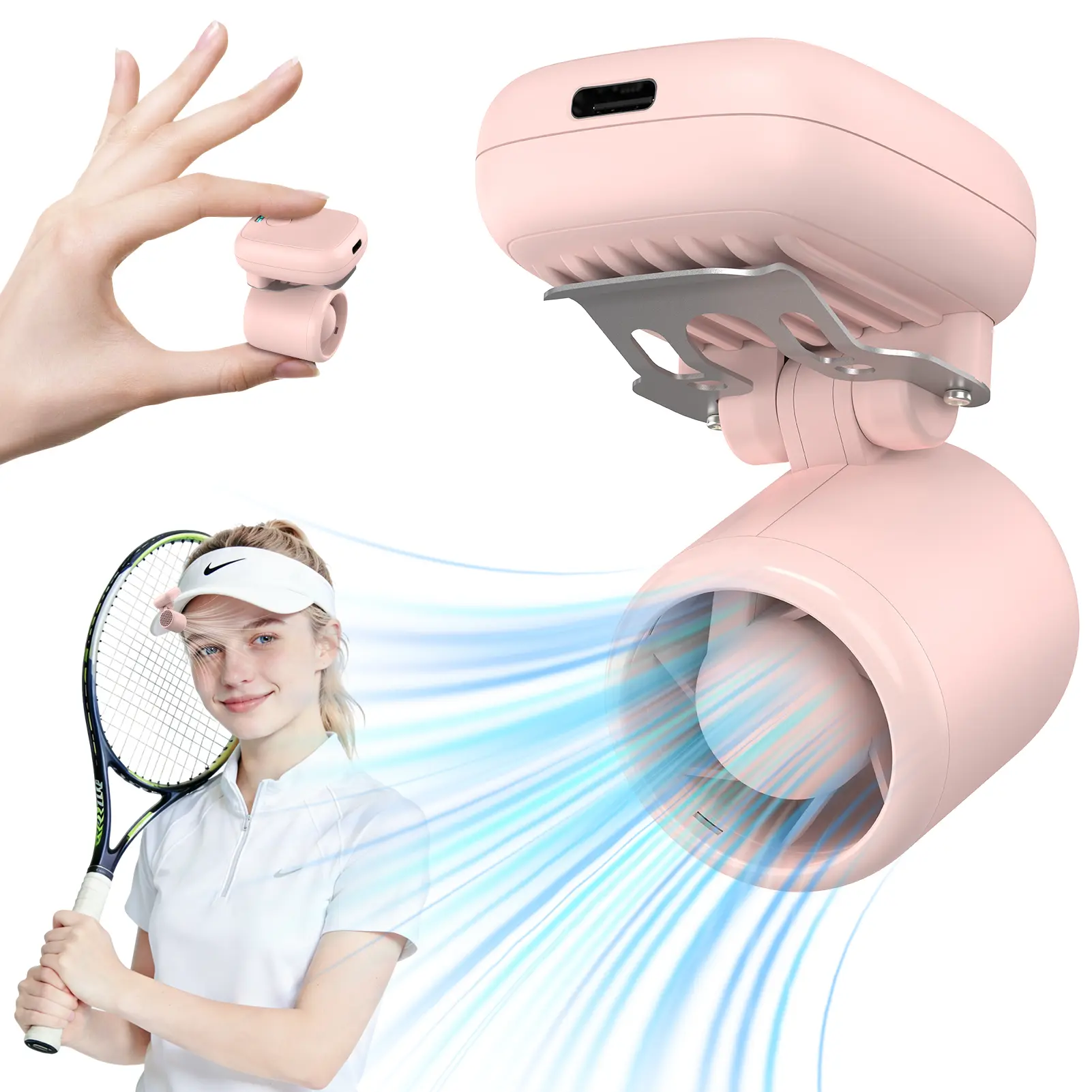 Playhot Cool Fan,Hands-free Cap Clip Fan,2oz Ultra-Light little gizmo,Theme Park Hero,USB-C Rechargeable Car Built-in gadget,Big event Tournament,Parent-Trusted,Summer Energy Saver,Eye-catching in club,Summer&Party Essentials summerwins