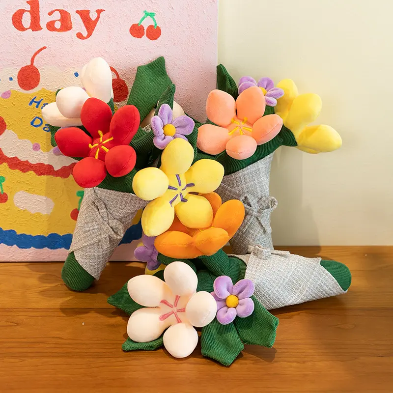 New Style Bouquet Wedding Doll - Soft Textures Plush Flower Toy, Cute Collectibles Plushie Love Gift for Girls, Valentine's Day Birthday Present, Handheld Bouquet