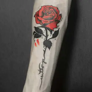Red Rose Tattoo Sticker, Unisex Waterproof Temporary Tattoo, Suitable for Arm Shoulder Back Leg Body Art