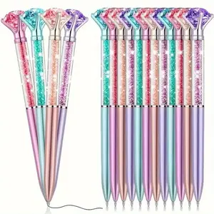 16PCS Crystal Ballpoint Pens with Glitter Diamond Tip for Office School Supplies Christmas Elegant Versatile Stylish Novelty Gifts