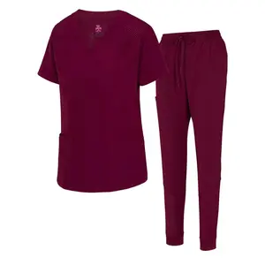 Burgundy Scrub Set