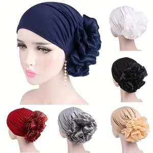 Set of 4 Stylish Bohemian Floral Turban Hats - Women'S Head Wraps, Stretchy Beanies for Everyday Wear, Ramadan, Chemo Cap, Soft, Cozy, Fashionable Additions
