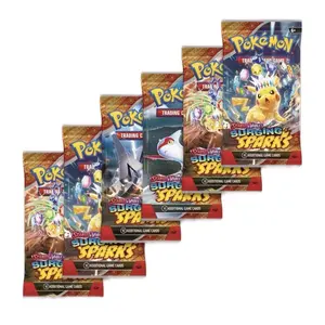 Pokémon Trading Card Game Surging Sparks Booster Pack x6 - 10 Cards Per Pack - Non Refundable After Opening - Live Unboxing Experience