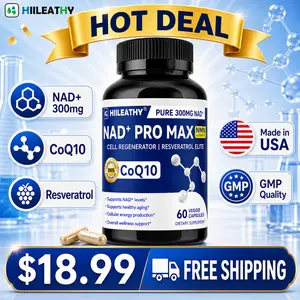 HIILEATHY NAD+ PRO MAX | Premium NAD+ with CoQ10 & Resveratrol | Daily Wellness Formula | Made in USA
