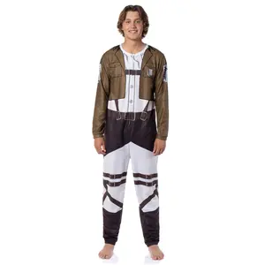Attack on Titan Costume Union Suit Eren Jager Scout Regiment Cosplay One Piece Pajama Outfit For Men