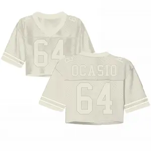 Benito Crop Top Football Jersey, Ocasio Number 64 Football Jersey, Puerto Rico Flag Crop Top Football Jersey, Gift for Women, Gift for Fan