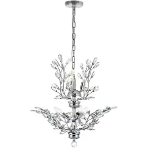 CWI Lighting Ivy 6 Light 22 inch Chrome Chandelier Ceiling Light 5206P22C
