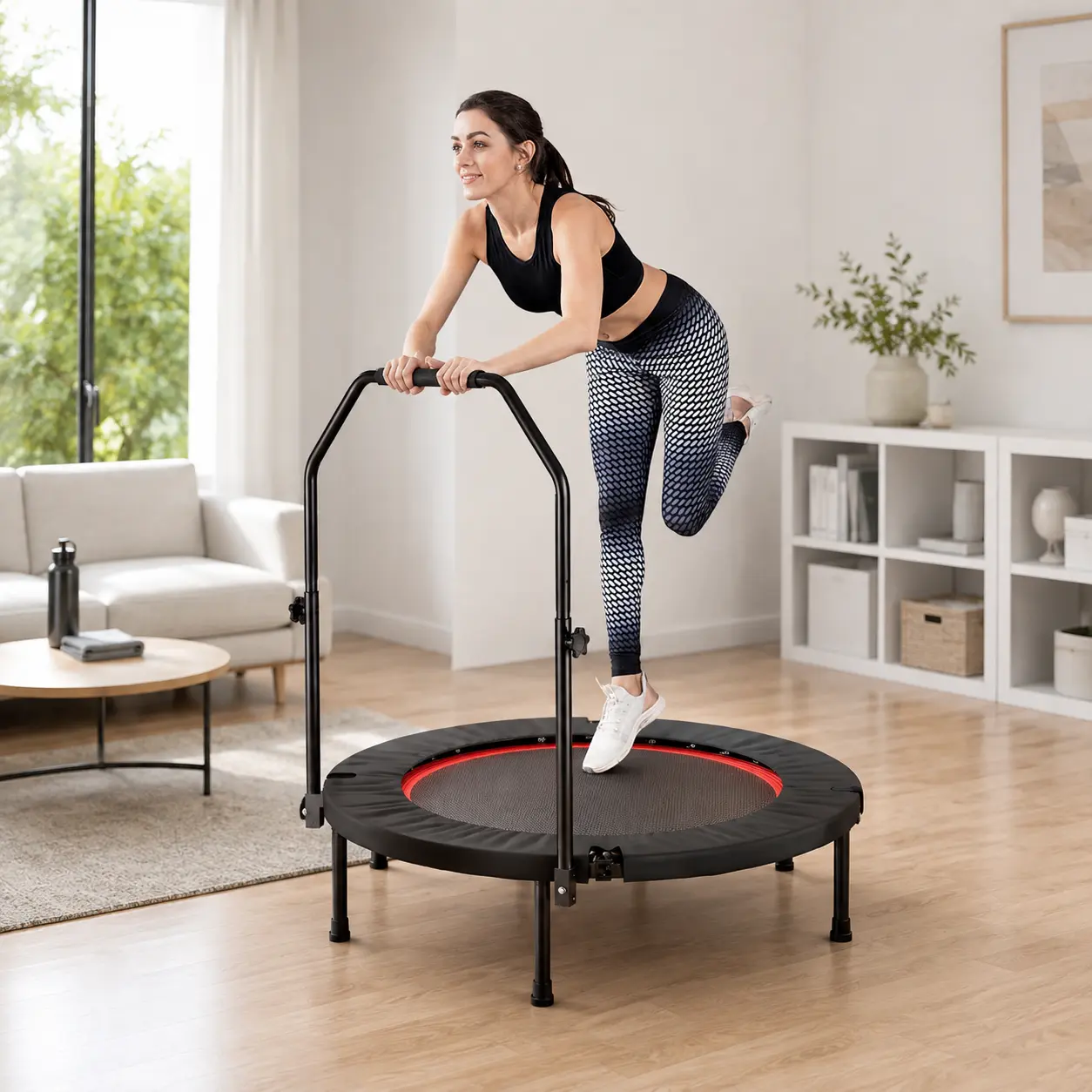 Fahuac Foldable Mini Home Trampoline - Compact Indoor Fitness Exercise Equipment for Small Spaces