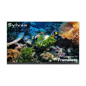 SYLVOX Outdoor TV, Ultra-Narrow Bezel, IP56 Waterproof, Google TV OS w/AI Wallpaper, Dolby Atmos, 1000 Nits Brightness for Partial Sun Area (Frameless, 2026)