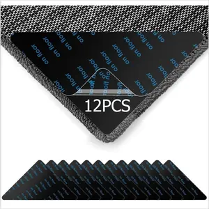 12 Pcs Double Sided Non-Slip Rug Tape - Reusable Washable for Hardwood Floors & Tiles