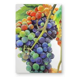 212 MAIN Aluminium Gastronomy Metal Print Wall Artwork - 20x30 in, Vibrant Colorful Grape Photo, Artistic Kitchen Room Decor, Thoughtful Gift Idea