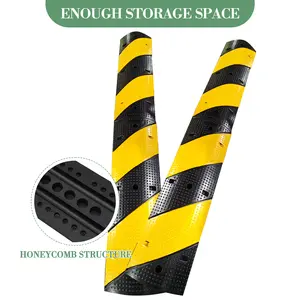 🚗🛑 Slow 'em down & save your cables. 2-Pack heavy-duty rubber speed bumps, built-in cord channel, 25,000-lb capacity.