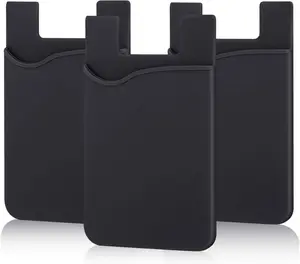 Adhesive Phone Wallet 3-Pack: Silicone Stick-On Card Holder for iPhone 16 15 14 13 12 Pro Max, Samsung Galaxy, iPad & Tablets