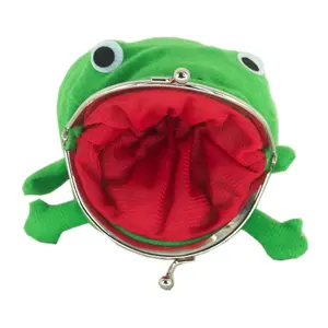 Cute Frog Coin Purse, Cartoon Plush Frog Kiss-Lock Change Purse, Adorable Small Pouch for Coins, Cards, and Accessories, Wallet