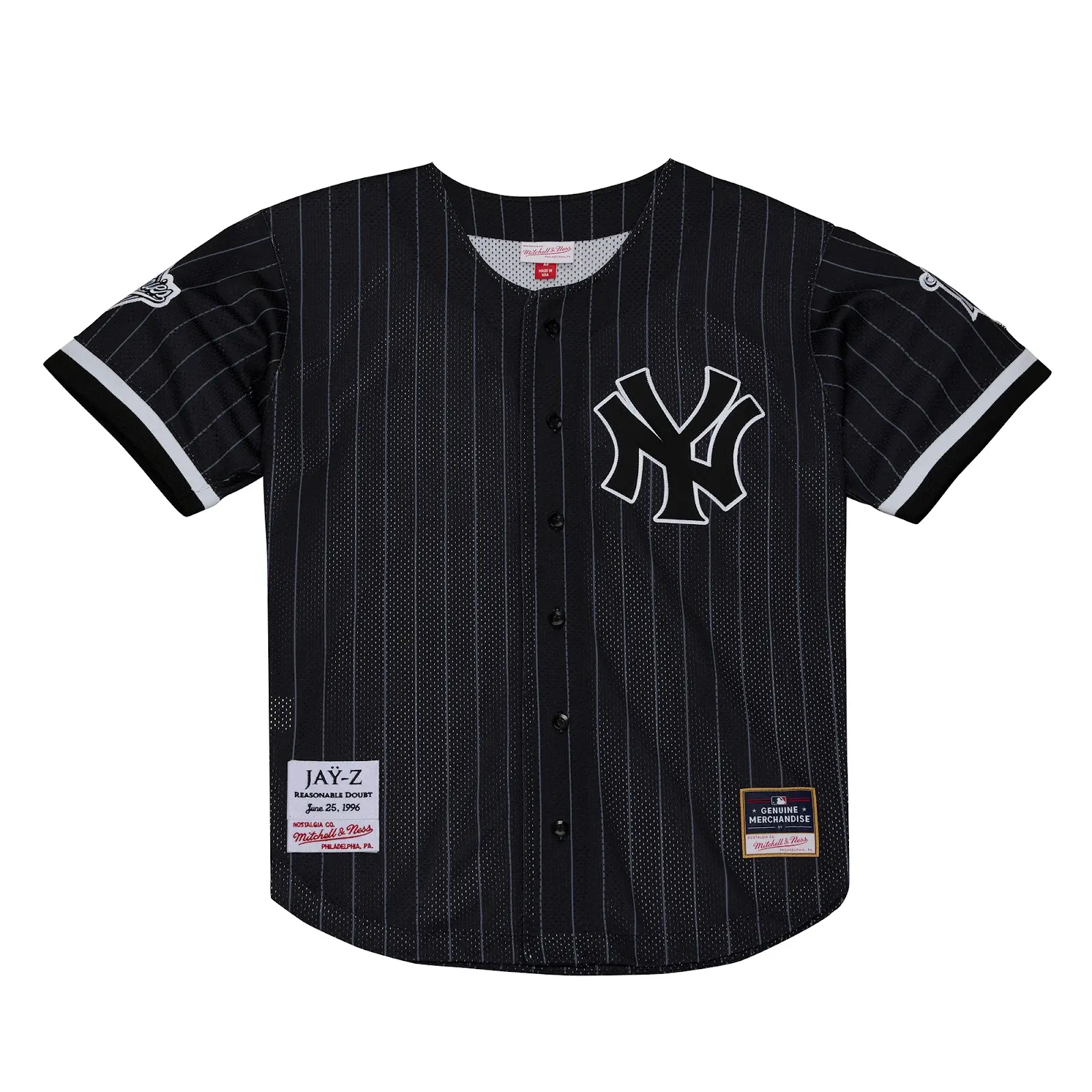 Jay-Z Reasonable Doubt x New York Yankees Black Mesh Baseball Jersey