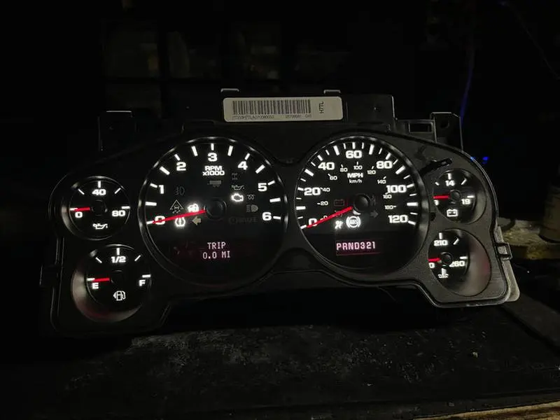 2007–2012 Silverado Sierra Tahoe Yukon Instrument Cluster | White LEDs | Programmed Mileage