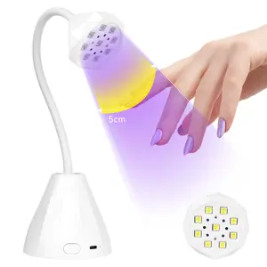 SAVILAND 27W U V Light for Gel Nails: Smart Sensor U V Gel X Lamp 10s Flash Cure Intellisense Gooseneck U V Lamp for Gel X Nails Mini Fast Dry LED Nail Lamp Nail Dryer Nail Artist Travel Home Use