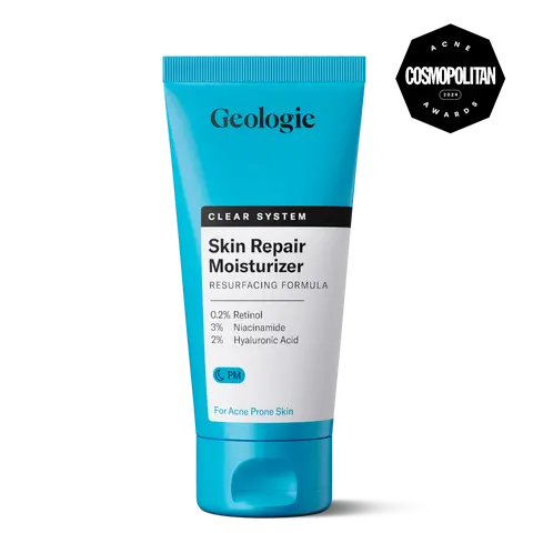 Geologie Skin Repair Moisturizing Face Cream | Clear System Retinol Resurfacing Formula | For Blemish Prone Skin with Niacinamide & Hydrating Hyaluronic Acid | 60 ML