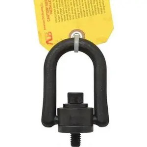 American Drill Bushing 1,000 Lbs. Load Capacity, 2.29 Inch Wide x 3.23 Inch High x 1.45 Inch Opening, Extra Duty Center Pull Hoist Ring 3/8-16 Thread Size, 0.56 Inch Thread Length, 0.65 Inch Radius, 0.96 Inch Chuck Height 33312