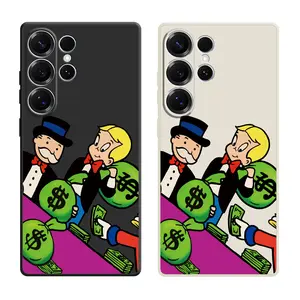 Money Bags Cartoon Pattern Phone Cases For Samsung Galaxy S26 Ultra S25 Edge S24 Plus S23 FE S22 S21 Shockproof TPU Soft Liquid Silicone Cellphone Casing Cover With Lanyard Button