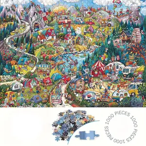 1000 Piece Animal Theme Jigsaw Puzzle Toy, Large Interactive Family Puzzle, DIY Home Decor Brain Challenge, Holiday Scene, Perfect Gift