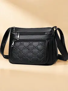New Multifunctional Women's Handbag, Embossing Mom Bag, Soft Leather Shoulder Backpack & Crossbody Bag, Mother's Day Gift
