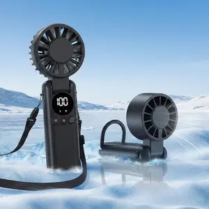 Portable handheld folding neck fan, powerful airflow, 3-in-1 handheld design, large capacity battery, suitable for parties, outdoor hiking, travel, and as a small gift.