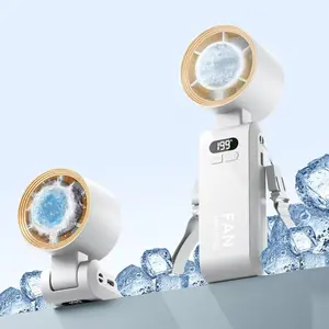 [Mother's Day Gift] KimguardFan CyberCool Ice  - 199 Speeds Arctic Blast with Instant Ice Compress, Rechargeable Mini Cryo  for Summer, Travel & Outdoor Sports hand fan gear wind battery dual adjustment mode powerful turbo cooling airflow high velocity