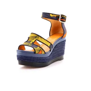 Pre-owned Hermes Women's Ilana Wedge Espadrilles Printed Canvas by Rebag