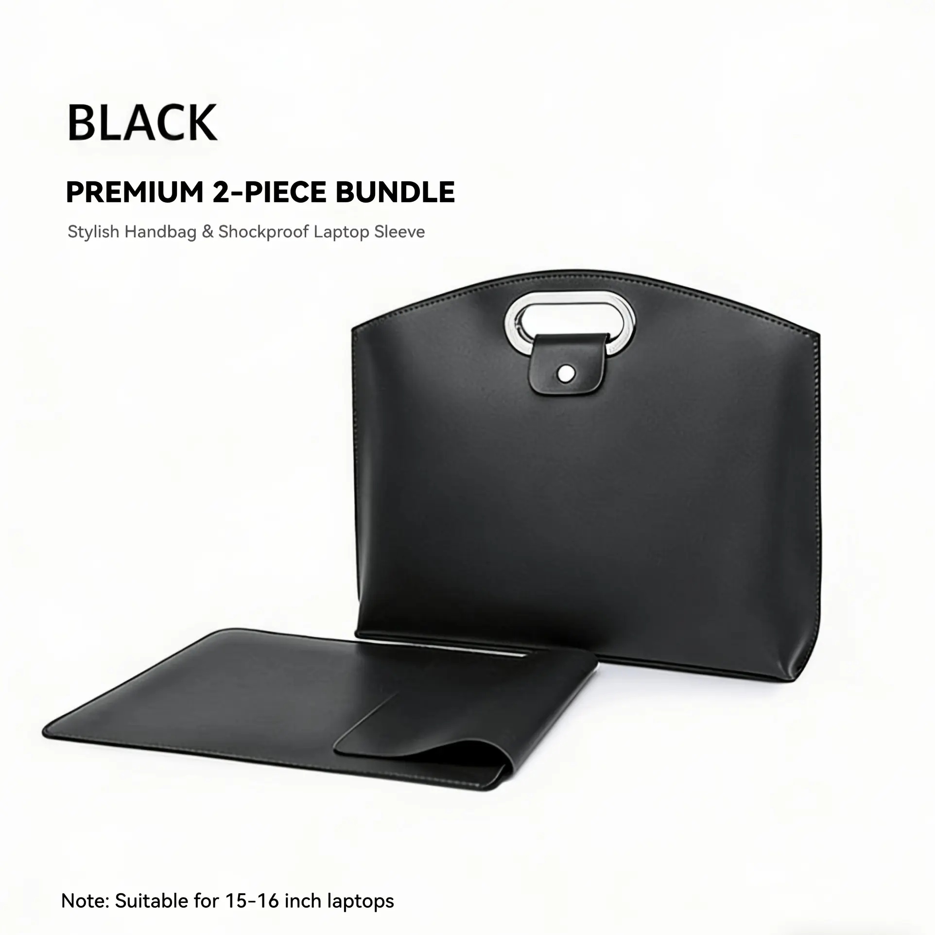 Charcoal Black - 16-inch Handbag + Inner Liner Bag