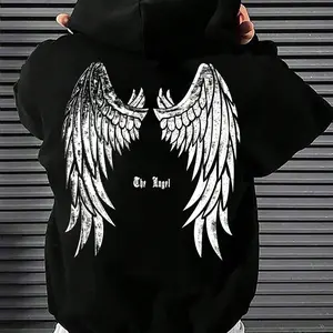 Gothic Anime Angel Hoodie, Oversized Sweater, Men's Fashion, Gym Fan Style, Unique Design, Comfortable Fit