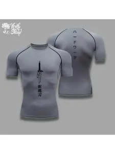 Toji Men's Quick-Drying Sportswear & Gym Apparel, 3D Anime Jujutsu Kaisen, Fushimi Kuro Top, Zenin Slim Fit, Soft and Breathable