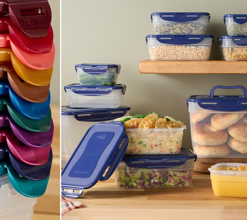 LocknLock 12-Pc Nestable Rectangle Storage Set w/ (2) Handle Lids