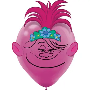Trolls World Tour Latex Balloon Decorating Kit, 12-Inch, 6-Pack